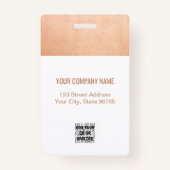 Aangepaste bedrijfs Logo Basic Bar Code Employee P Badge (Achterkant)