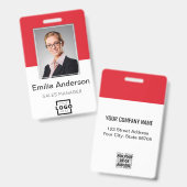 Aangepaste bedrijfs Logo Basic Bar Code Employee P Badge (Front & Back)