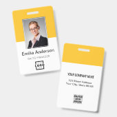 Aangepaste bedrijfs Logo Basic Bar Code Employee P Badge (Front & Back)