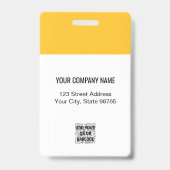 Aangepaste bedrijfs Logo Basic Bar Code Employee P Badge (Back)