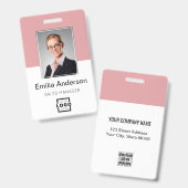 Aangepaste bedrijfs Logo Basic Bar Code Employee P Badge (Front & Back)