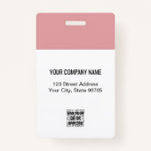 Aangepaste bedrijfs Logo Basic Bar Code Employee P Badge (Achterkant)