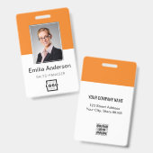 Aangepaste bedrijfs Logo Basic Bar Code Employee P Badge (Front & Back)