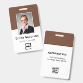Aangepaste bedrijfs Logo Basic Bar Code Employee P Badge (Front & Back)