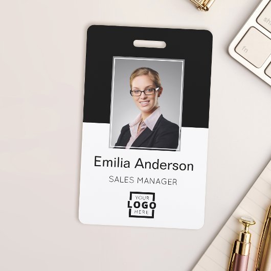 Aangepaste bedrijfs Logo Basic Bar Code Employee P Badge