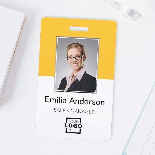 Aangepaste bedrijfs Logo Basic Bar Code Employee P Badge