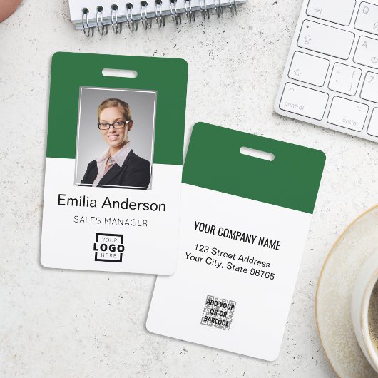 Aangepaste bedrijfs Logo Basic Bar Code Employee P Badge