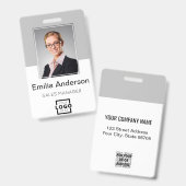 Aangepaste bedrijfs Logo Basic Bar Code Employee P Badge (Front & Back)