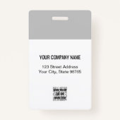 Aangepaste bedrijfs Logo Basic Bar Code Employee P Badge (Achterkant)