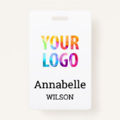 Aangepaste bedrijfs-Logo Basic Employee Name Badge (Voorkant)