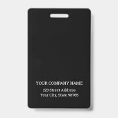 Aangepaste bedrijfs Logo Basic Employee Name Black Badge (Achterkant)