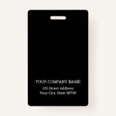 Aangepaste bedrijfs Logo Basic Employee Name Black Badge (Achterkant)
