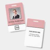 Aangepaste bedrijfs Logo Basic Employee Name Photo Badge (Front & Back)