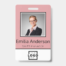 Aangepaste bedrijfs Logo Basic Employee Name Photo Badge
