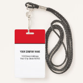 Aangepaste bedrijfs Logo Basic Employee Name Photo Badge (Achterkant met draagriem)