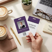 Aangepaste bedrijfs Logo Basic Employee Name Photo Badge