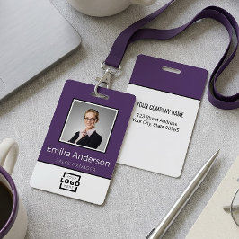Aangepaste bedrijfs Logo Basic Employee Name Photo Badge