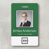 Aangepaste bedrijfs Logo Basic Employee Name Photo Badge