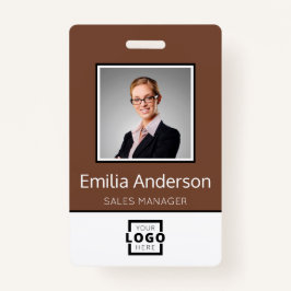 Aangepaste bedrijfs Logo Basic Employee Name Photo Badge