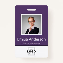Aangepaste bedrijfs Logo Basic Employee Name Photo Badge