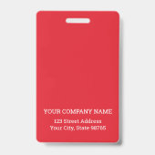 Aangepaste bedrijfs Logo Basic Employee Name Red Badge (Back)