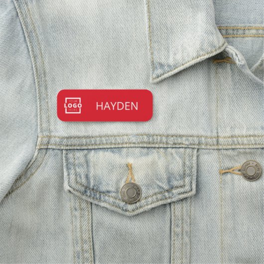 Aangepaste bedrijfs-Logo Basic Personeel Naam Naamplaatje (In situ)