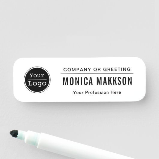 Aangepaste bedrijfs-Logo Basic Personeel Naam Naamplaatje (In situ)