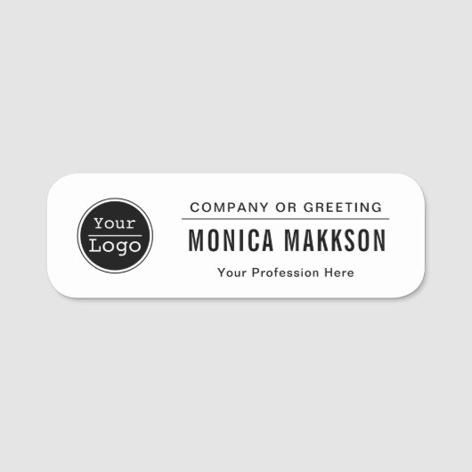 Aangepaste bedrijfs-Logo Basic Personeel Naam Naamplaatje (Voorkant)