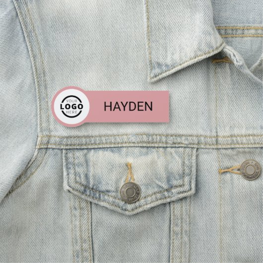 Aangepaste bedrijfs-Logo Basic Personeel Naam Naamplaatje (In situ)