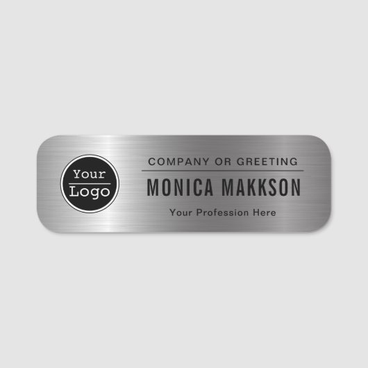 Aangepaste bedrijfs-Logo Basic Personeel Naam Naamplaatje (Voorkant)