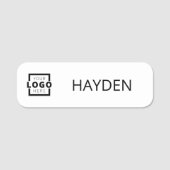 Aangepaste bedrijfs-Logo Basic Personeel Naam Naamplaatje (Voorkant)