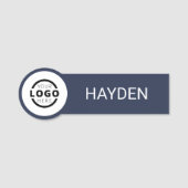 Aangepaste bedrijfs-Logo Blauwe Personeelsnaam Naamplaatje (Voorkant)