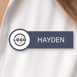 Aangepaste bedrijfs-Logo Blauwe Personeelsnaam Naamplaatje