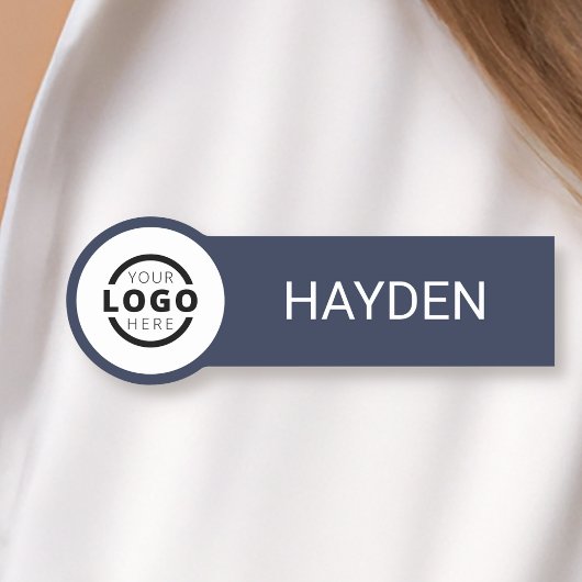 Aangepaste bedrijfs-Logo Blauwe Personeelsnaam Naamplaatje