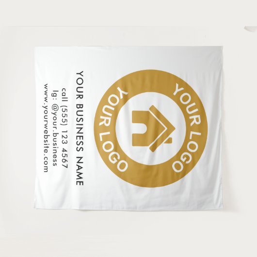 Aangepaste bedrijfs Logo Business Event White Wandkleed (Voorkant (horizontaal))