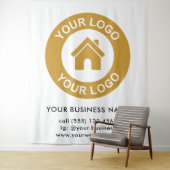 Aangepaste bedrijfs Logo Business Event White Wandkleed (In situ)