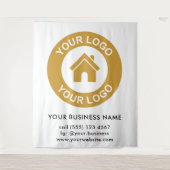 Aangepaste bedrijfs Logo Business Event White Wandkleed (Voorkant)