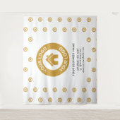 Aangepaste bedrijfs Logo Business Event White Wandkleed (Voorkant)