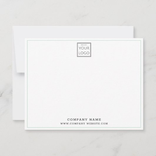 Aangepaste bedrijfs-Logo Groene randbedrijfsnaam Notitiekaartje (Voorkant)