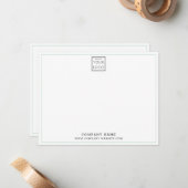 Aangepaste bedrijfs-Logo Groene randbedrijfsnaam Notitiekaartje (Voorkant / Achterkant in situ)