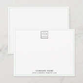 Aangepaste bedrijfs-Logo Groene randbedrijfsnaam Notitiekaartje (Voorkant / Achterkant)