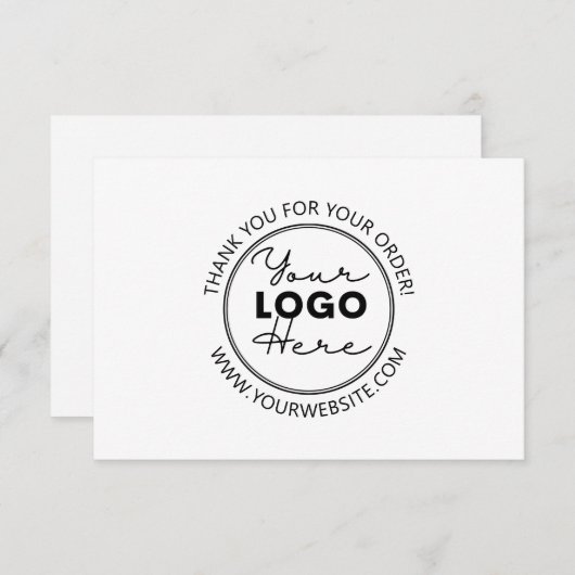 Aangepaste bedrijfs-Logo - Kaart met dank (Voorkant / Achterkant)