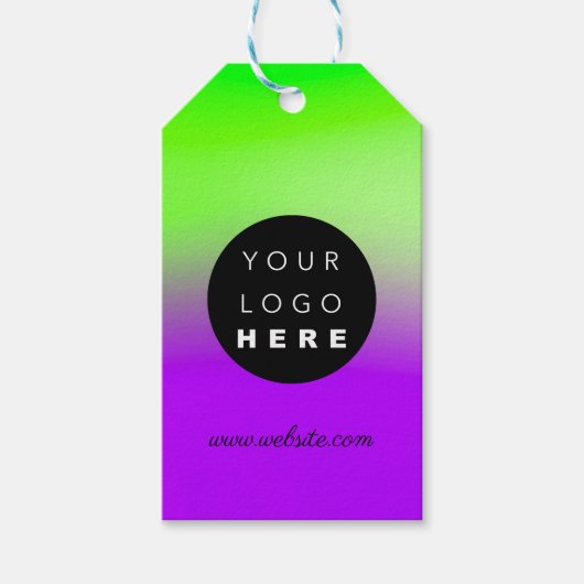 Aangepaste bedrijfs-Logo productbeschrijving groen Cadeaulabel (Voorkant)