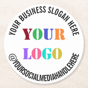 Aangepaste bedrijfs-Logo Promotie Sociale Media Na Ronde Kartonnen Onderzetter