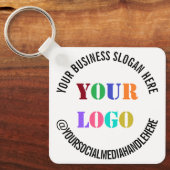Aangepaste bedrijfs-Logo Promotie Sociale Media Na Sleutelhanger (Voorkant)