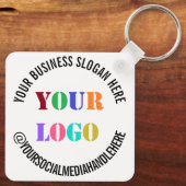 Aangepaste bedrijfs-Logo Promotie Sociale Media Na Sleutelhanger (Achterkant)