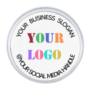 Aangepaste bedrijfs-Logo Promotie Sociale Media Na Verzilverde Reverspeld