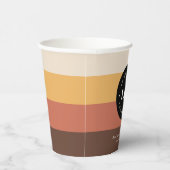 Aangepaste bedrijfs Logo Retro Stripes 60s 70s Papieren Bekers (Rechts)