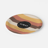 Aangepaste bedrijfs Logo Retro Stripes 60s 70s Papieren Bordje (Gekanteld)