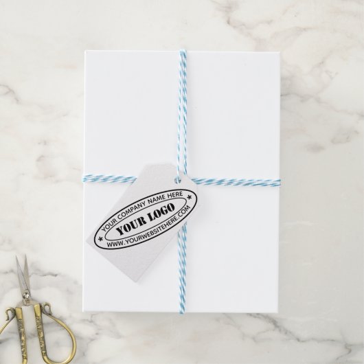 Aangepaste bedrijfs Logo Stamp - Aangepast  Cadeaulabel (Met Touw)